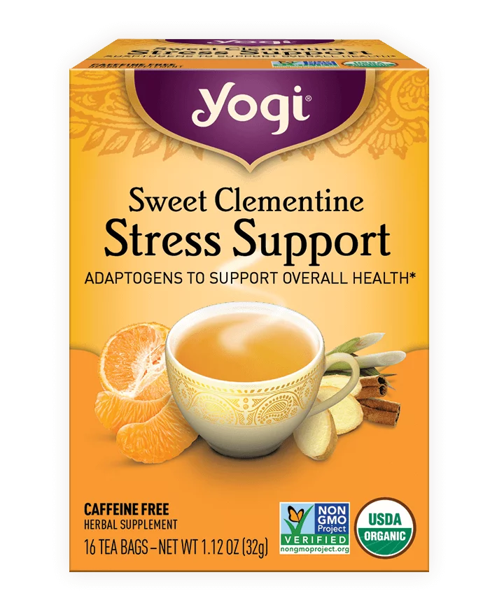 Yogi Sweet Clementine Stress Support Tea.
