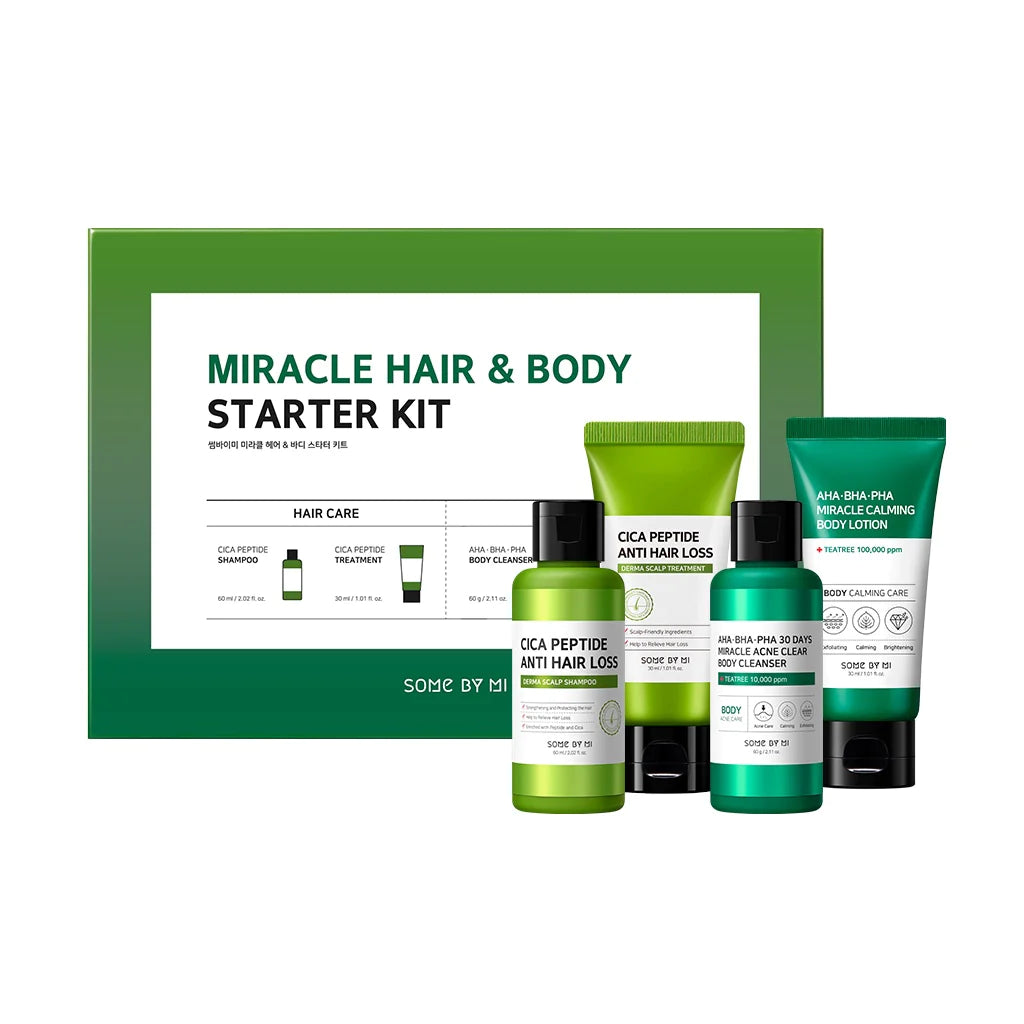 SOME BY MI, Miracle Hair & Body Starter Kit, 4 Piece Kit.