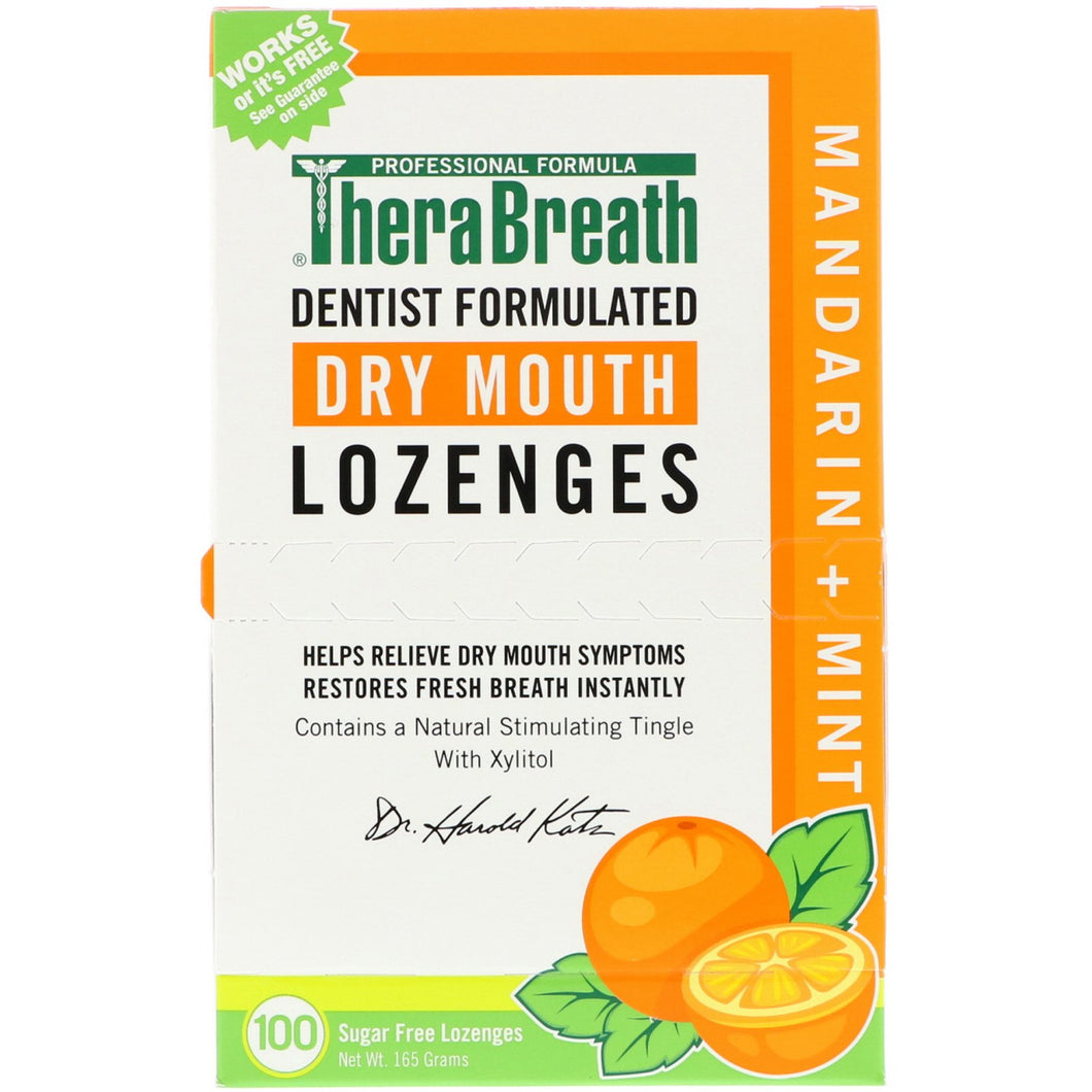TheraBreath, Dry Mouth Lozenges, Mandarin Mint.