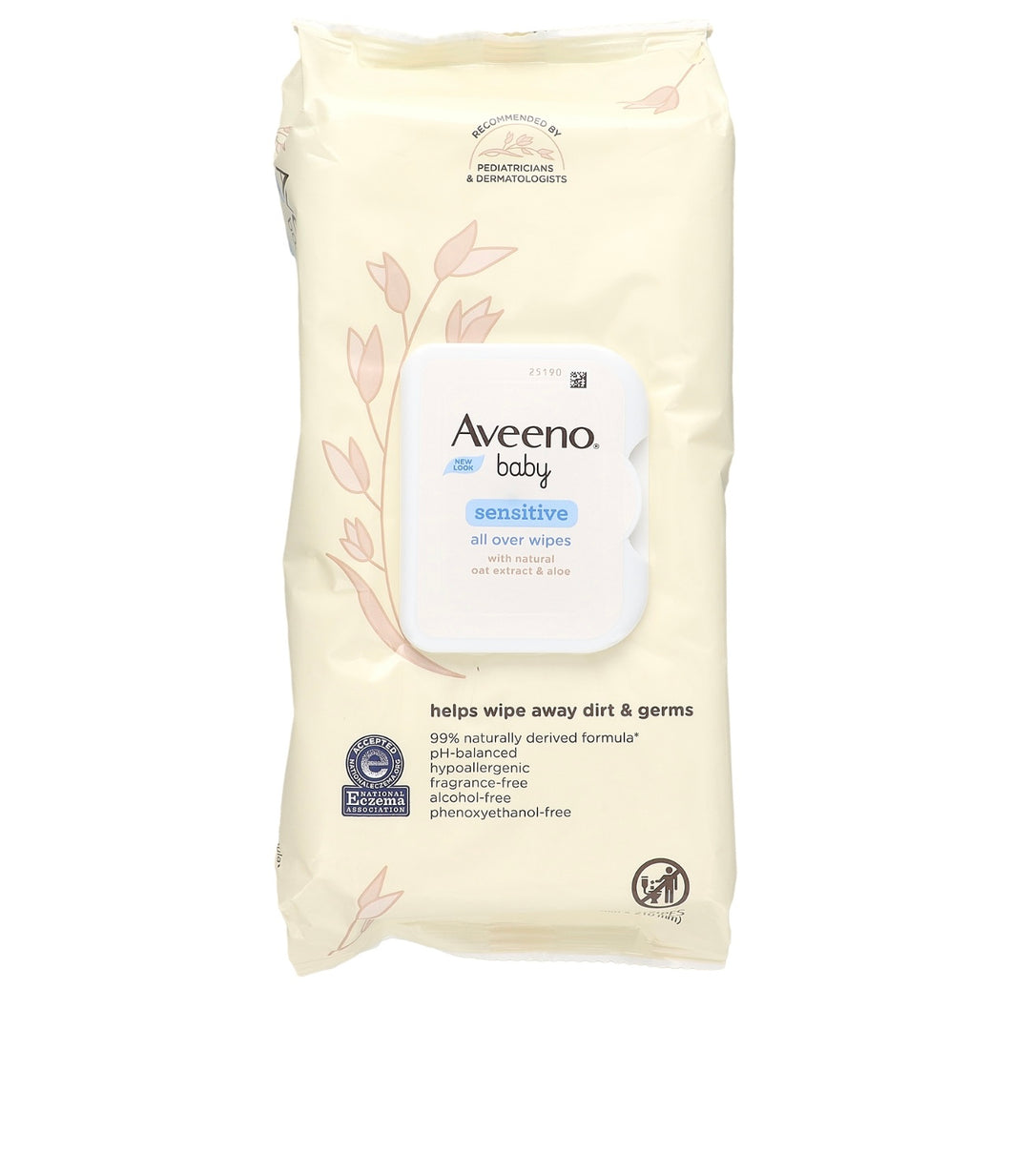 Aveeno, Baby, Sensitive All Over Wipes, Fragrance Free, 64 Wipes.